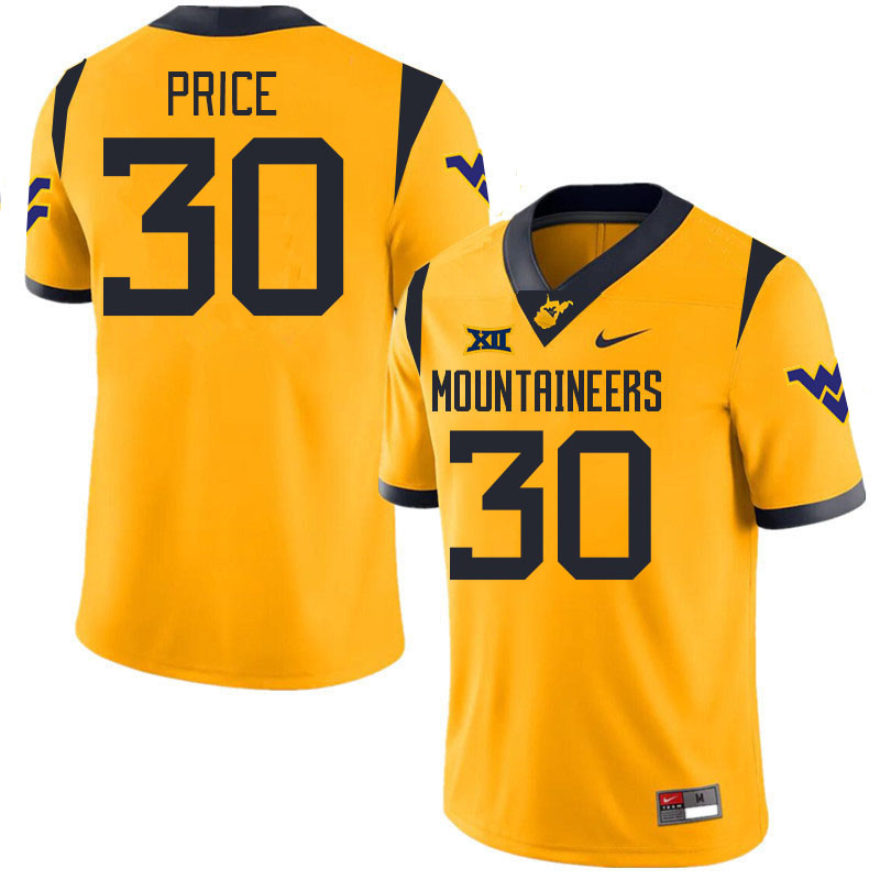 #30 Judah Price West Virginia Mountaineers College 2024 New Uniforms Football Jerseys Stitched Sale-Gold